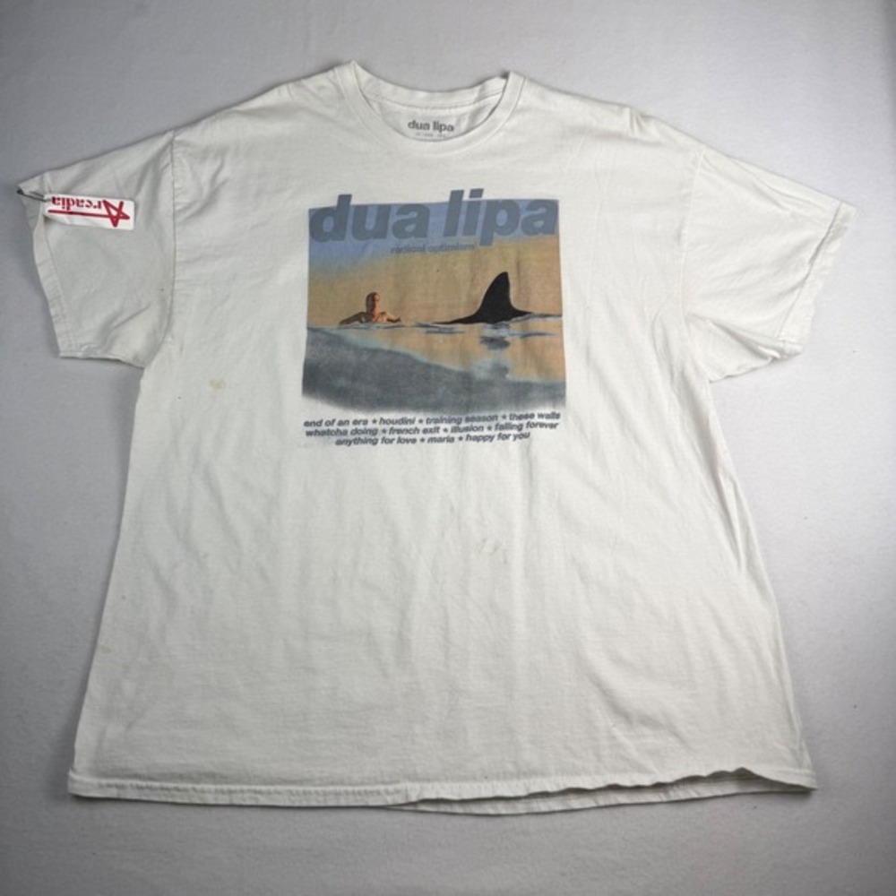 Dua Lipa Radical Optimism‎ Album Graphic T-Shirt Mens 2XL White Short Sleeve Tee